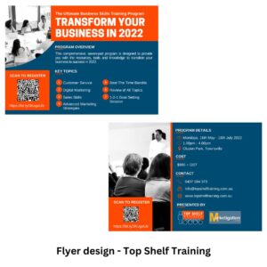 Flyer design for Top Shelf Training