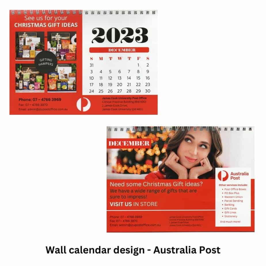 Wall calendar design Australia post