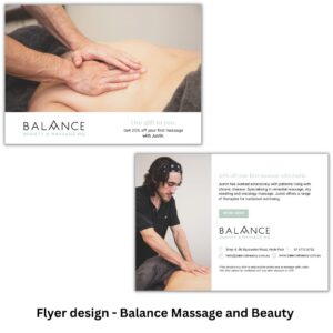 Flyer design for Balance Beauty and Massage