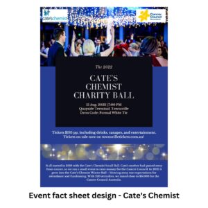 Cate's Chemist Winter Ball collateral graphic design