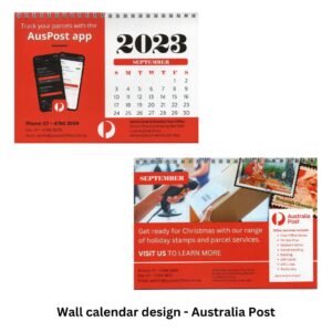 Wall calendar ad design for Australia Post