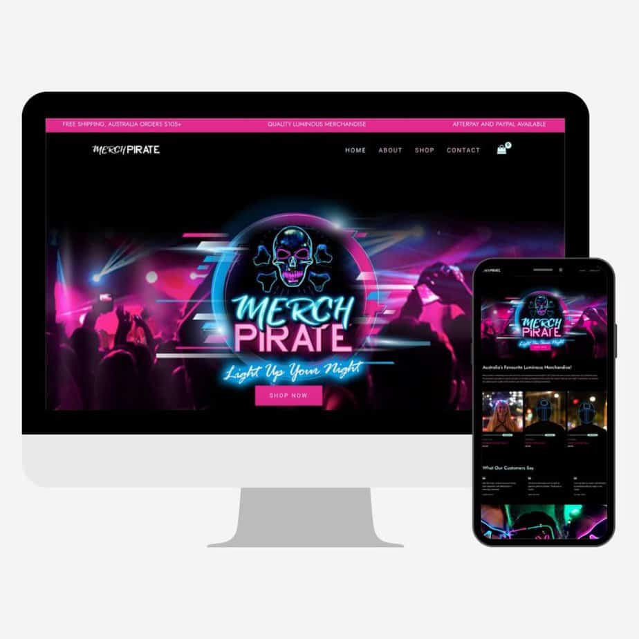 MerchPirate website design