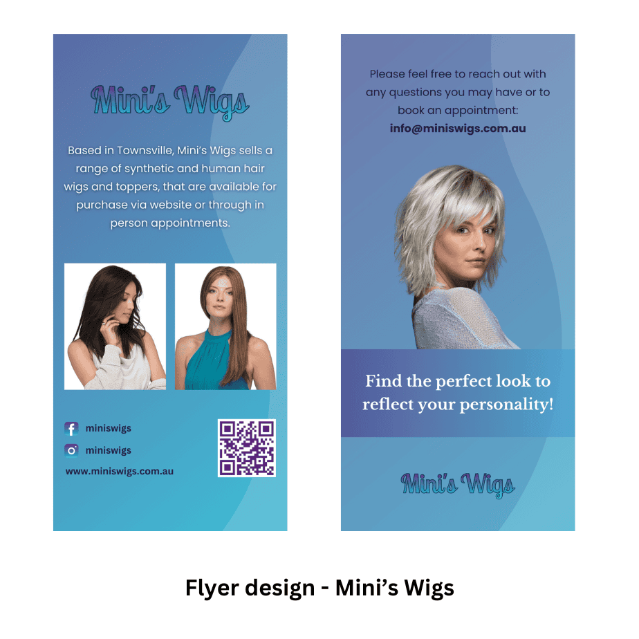 Mini's Wigs - flyer design